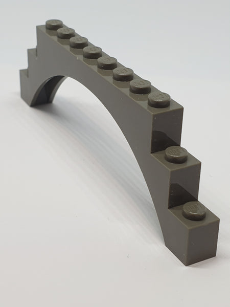 1x12x3 Bogenstein mit Stufen, ohne Absatz, ein Support, altdunkelgrau dark gray dark gray