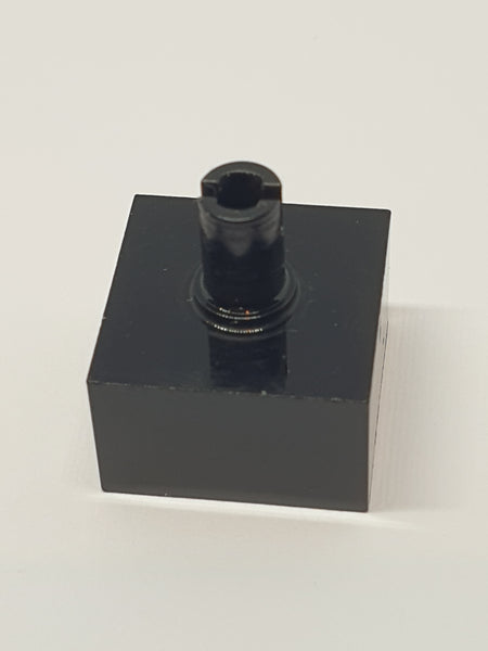 2x2x1 Stein mit Pin Vertikal oben schwarz black