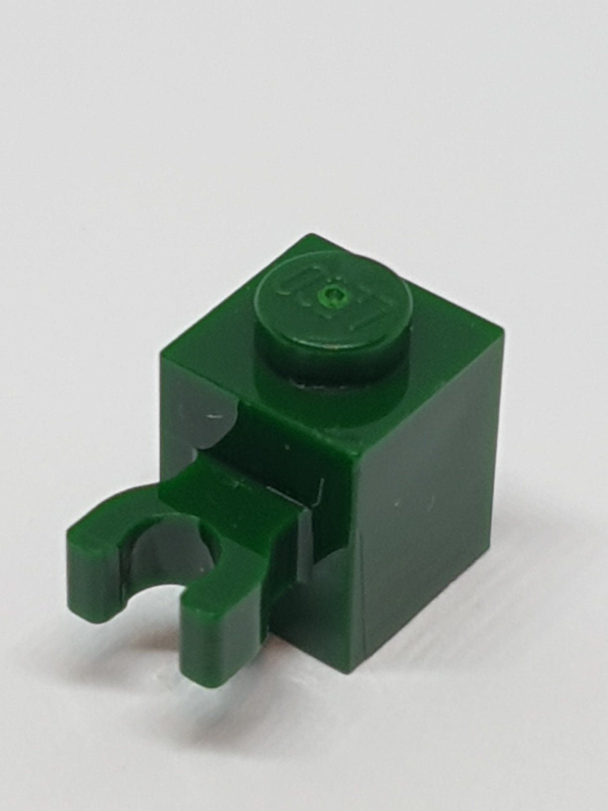 1x1 Stein mit Clip vertikal geschlossene Noppe dunkelgrün dark green