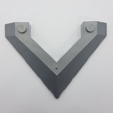 6x8 Schrägstein Dachstein Pointed Cutout pearsilber Flat Silver