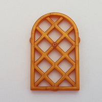 1x2x2 2/3 Fenstereinsatz mit Gitter Bogenfenster rotgold Reddish Gold