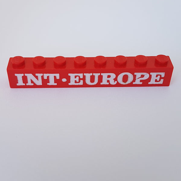 1x8 Stein bedruckt with 'INT-EUROPE' Serif Pattern (Set 123), rot