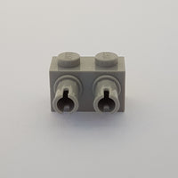 1x2 modifizierter Stein mit 2 Pins althellgrau light gray
