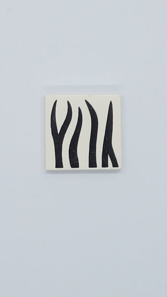 2x2 Fliese bedruckt mit Safari Muster Groove with Safari Pattern weiß white