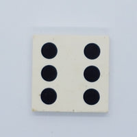 2x2 Fliese bedrucktwith Groove with 6 Black Dots Pattern weiß white