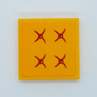2x2 Fliese bedruckt with Groove with 4 Magenta Cushion Buttons Pattern (Sticker) - Set 41135 hellorange bright light orange