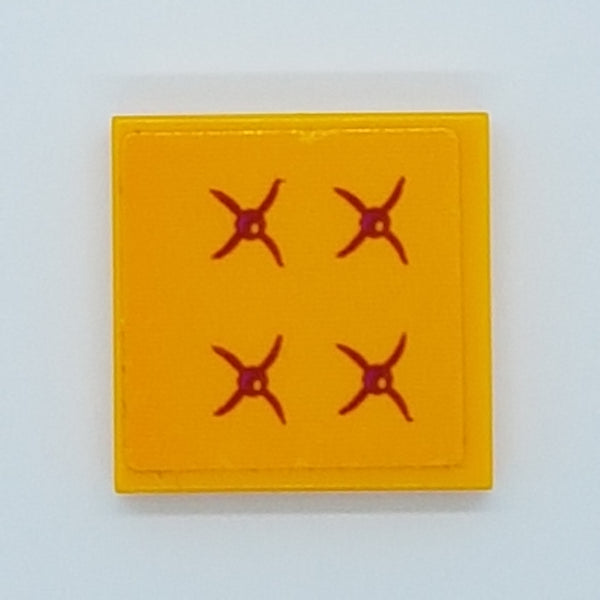 2x2 Fliese bedruckt with Groove with 4 Magenta Cushion Buttons Pattern (Sticker) - Set 41135 hellorange bright light orange