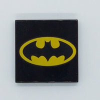 2x2 Fliese bedruckt with Groove with Oval Batman Logo Pattern schwarz black