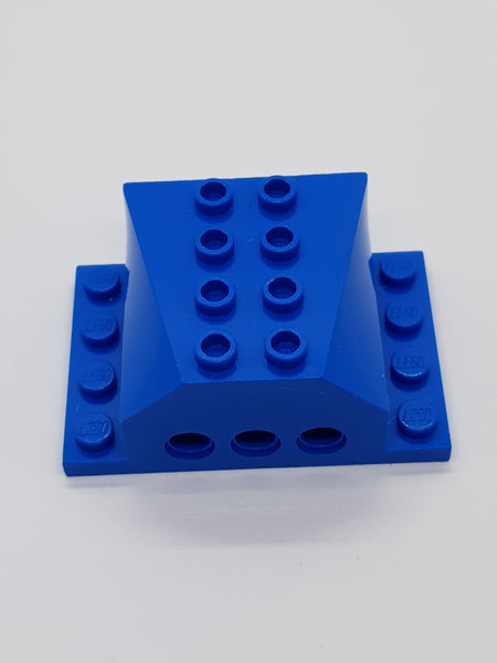 4x6x2 Motorblock mit Keilausschnitt und Pinlöchern, blau