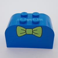 2x4x2 Bogenstein bedruck with Green Bow Tie Pattern blau