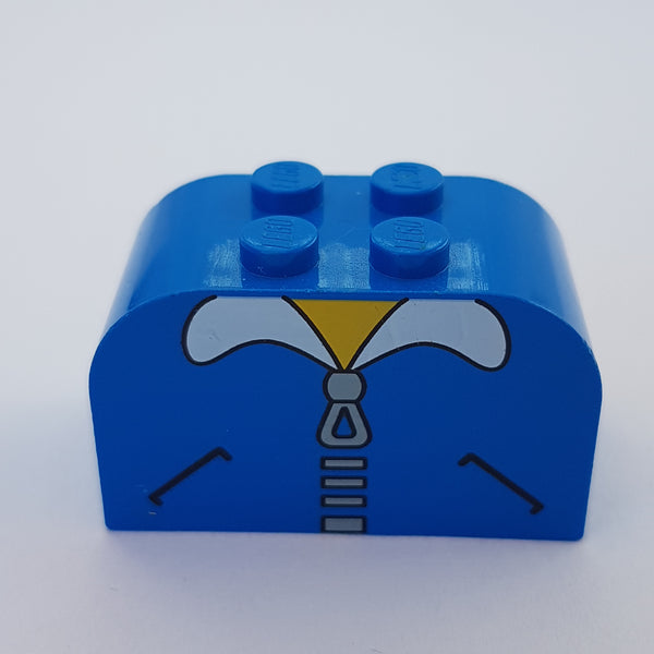 2x4x2 Bogenstein bedruck with Pockets and Zipper Pattern blau