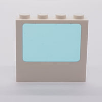 1x4x3 Fensterrahmen Paneel mit fixiertem Glas hellblau, weiß white