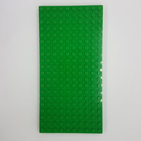 10x20 Stein / Platte Noppen am Außenrand mit doppeltem Kreuz am Boden grün