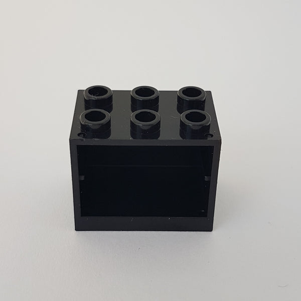 2x3x2 Container Box Schrank, offene Noppen, Hollow Studs schwarz black