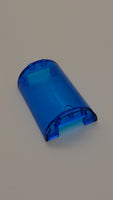 5x4x2 Wandelement / halber Zylinder rund mit Ausschnitt transparent dunkelblau trans dark blue