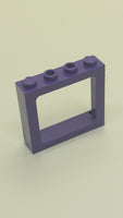 1x4x3 Zug Fenster geschlossene und hohle Noppen lila dark purple