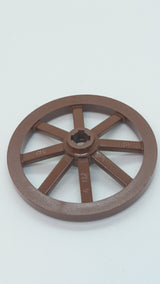 Kutschenrad Wagenrad Ø33,8 - 33,8mm mit Kreuzloch neubraun reddish brown