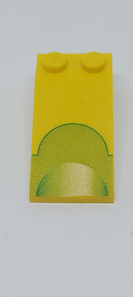 2x4x1 Dachstein 18° bedruckt with Lime Semicircle Pattern gelb