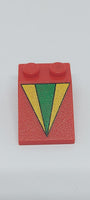 2x3 Dachstein 25° bedruckt with Green and Yellow Triangle Pattern rot