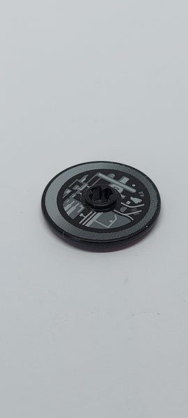 3x3 Technik Scheibe beklebt with Machinery Pattern 1 (Sticker) - Set 4504 schwarz black