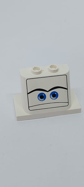 2x3x2 Windschutzscheibe bedruckt Cars with 2 x 4 Base with Blue Eyes on White Background Pattern weiß white