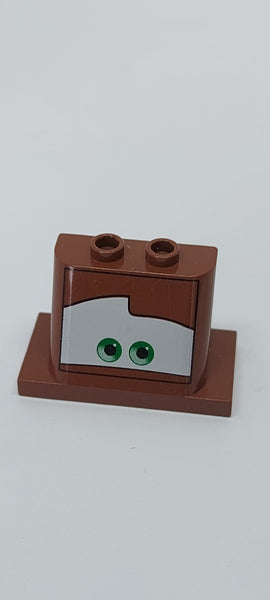 2x3x2 Windschutzscheibe bedruckt Cars with 2 x 4 Base with Green Eyes Looking Straight on White Background Pattern neubraun reddish brown