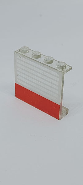 1x4x3 Wandelement Paneel ohne Seitenstützen geschlossene Noppen bedruckt with Red Stripe and White Stripes Pattern transparent weiß trans clear