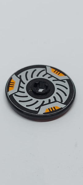 3x3 Technik Scheibe beklebt with Disk Brake Orange Caliper Pattern (Sticker) - Set 8516 schwarz black