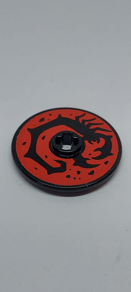 3x3 Technik Scheibe beklebt with Black Scorpion on Red Background Pattern (Sticker) - Set 70589 schwarz black