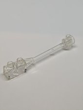 1x8x1 Stange Stab mit 1x2 Stein mit Achshalter transparent weiß trans clear trans-white