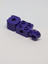 2x2 Technik Stein modifiziert mit Achsloch, Rotation Joint Ball Half (Vertical Side), Vertical Axle Hole End (Fist), lila dark purple