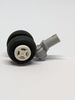 Technik Pin mit Radhalter, weißen Felgen und Reifen neuhellgrau light bluish gray