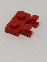 1x2 modifizierte Platte mit Clips U-Clips horizontal rot red