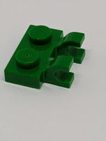 1x2 modifizierte Platte mit Clips U-Clips horizontal grün green