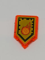 2x3 Fliese modifiziert Pentagon Fünfeck bedruckt with Nexo Power Shield Pattern - Rolling Fireball transparent neonorange trans-neon orange