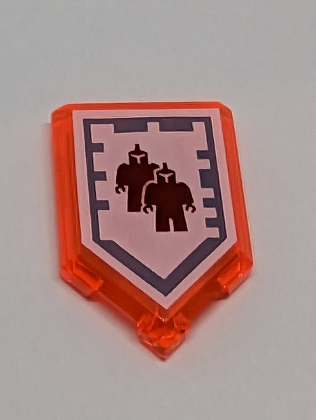 2x3 Fliese modifiziert Pentagon Fünfeck bedruckt with Nexo Power Shield Pattern - Cloning transparent neonorange trans-neon orange