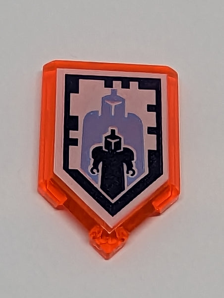 2x3 Fliese modifiziert Pentagon Fünfeck bedruckt with Nexo Power Shield Pattern - Giant Growth transparent neonorange trans-neon orange