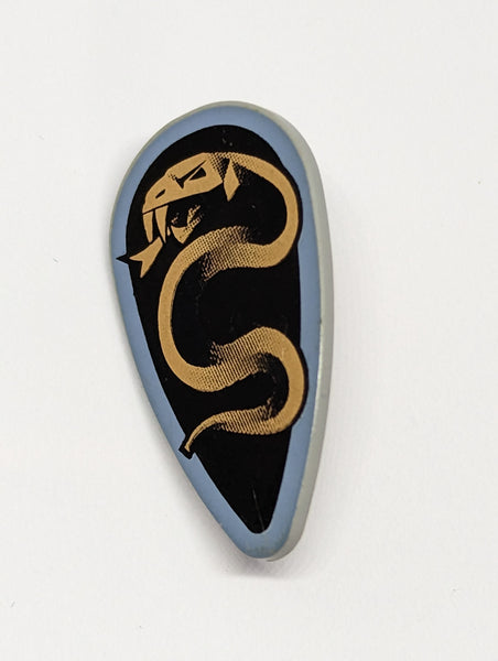 Minifigur Schild bedruckt Oval with Black and Copper Karzon Snake Pattern neuhellgrau light bluish gray