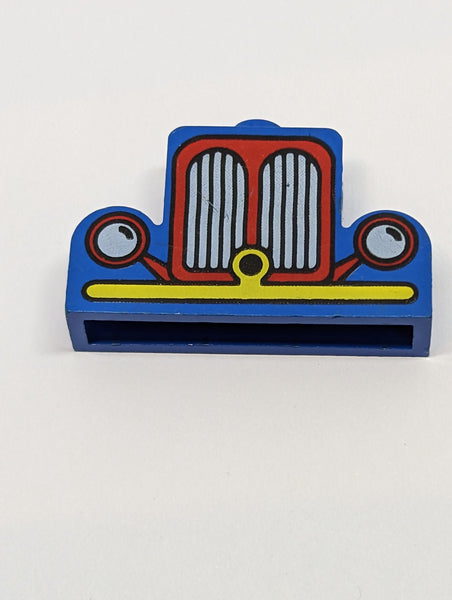 1x4x2 modifizierter Stein Center Stud Top with Car Grille Fabuland yellow/red Pattern blau blue