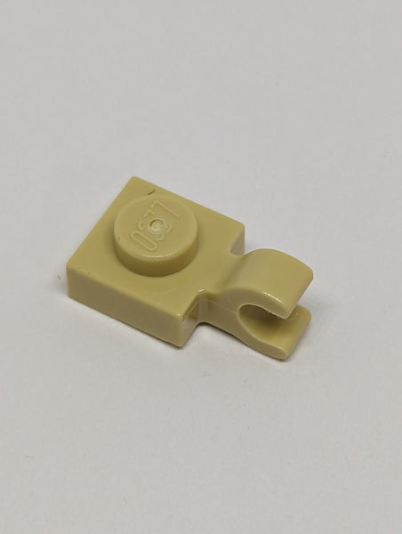 1x1 Platte mit offenem O-Clip horizontal beige tan