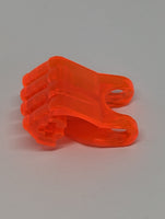 Hero Factory Hand Faust mit Achsloch, 4 Finger Flat transparent neonorange trans-neon orange