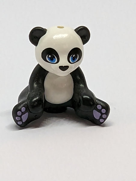 Panda Friends sitzend mit weissem Kopf und Bauch, blaue Augen, schwarz black